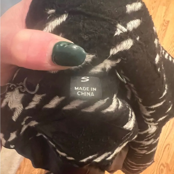 Macys Gingham Waist Tie Pea Coat - Picture 2 of 4